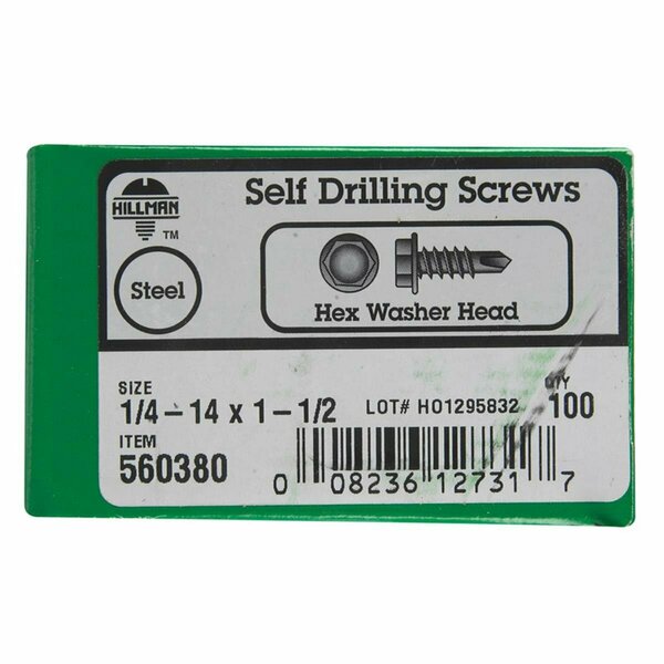 Aceds 0.25-14 x 1.5 in. Hex Washer Head Self Drilling Screw 5034335